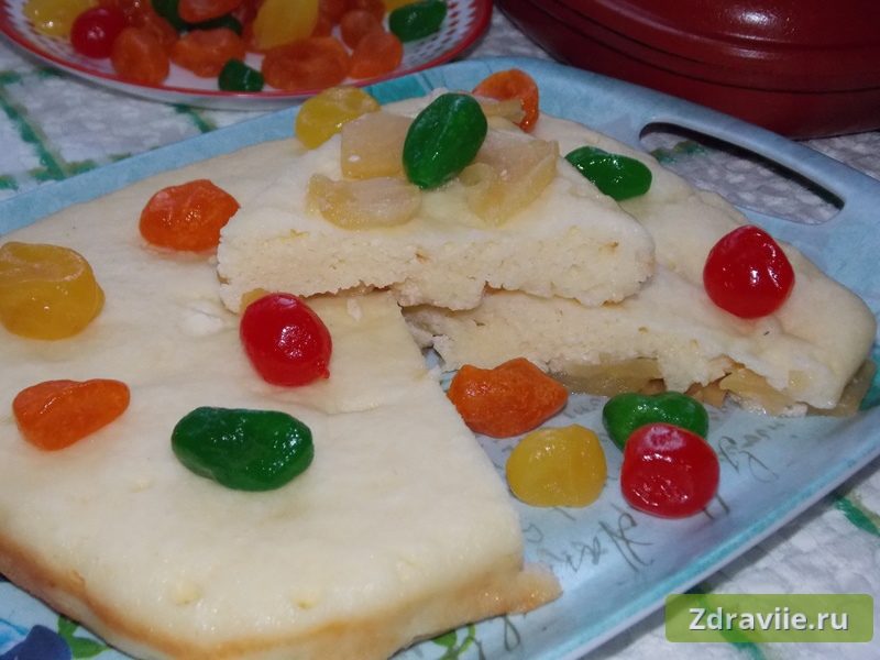 Творожная запеканка с яблоками - рецепт с фото